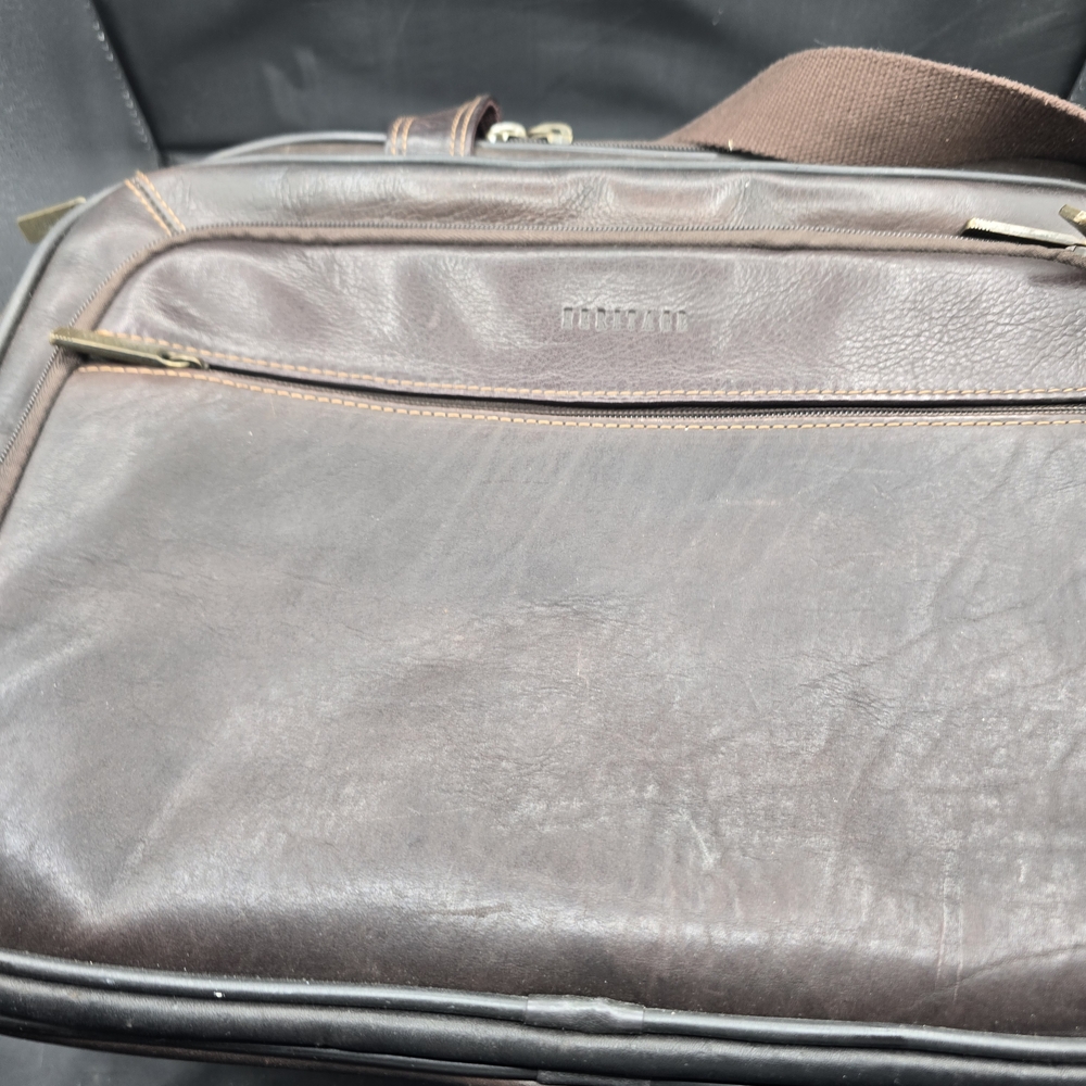 Halston Heritage Dark Brown‎ Leather Messenger Bag
